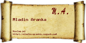 Mladin Aranka névjegykártya